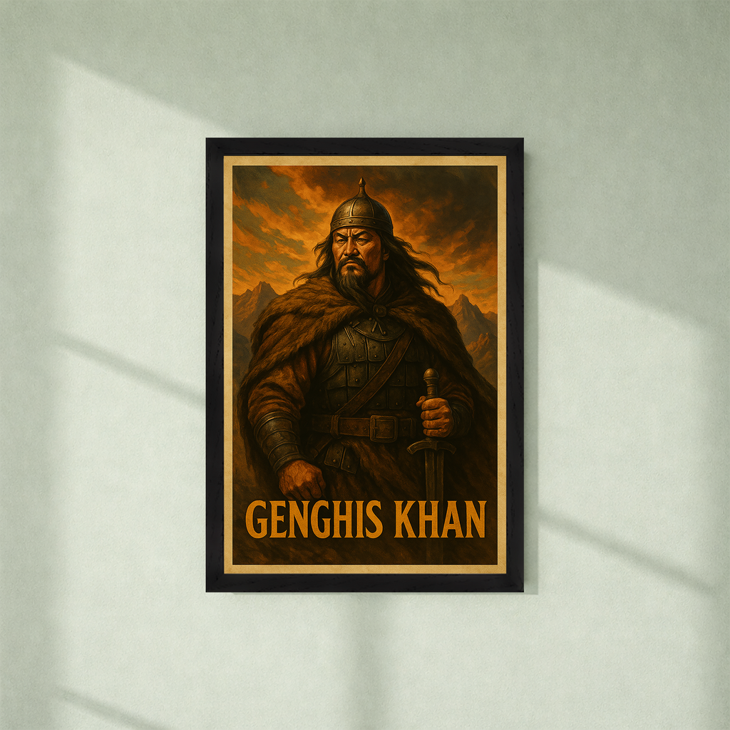 Genghis Khan Poster with frame