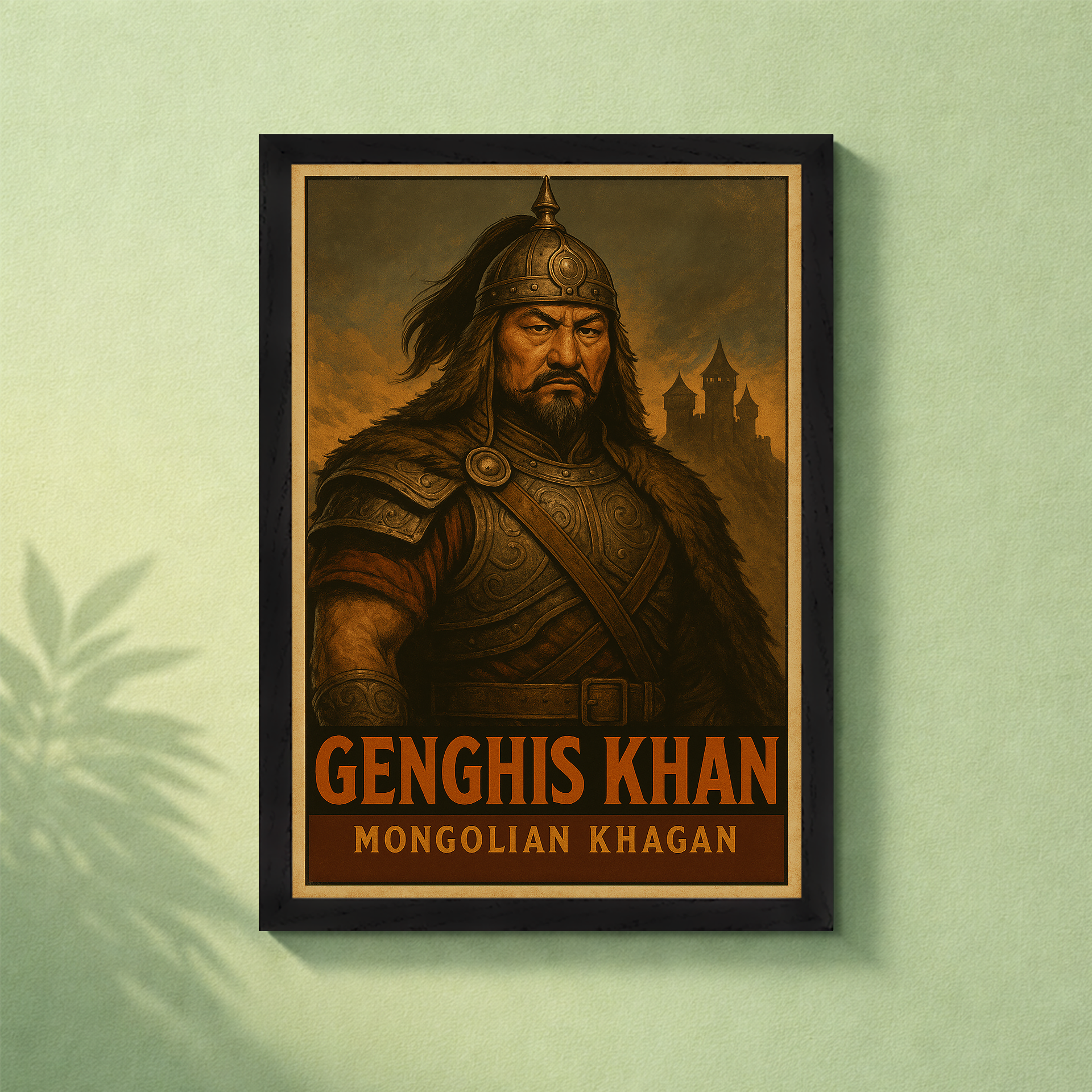 Genghis Khan Poster with frame